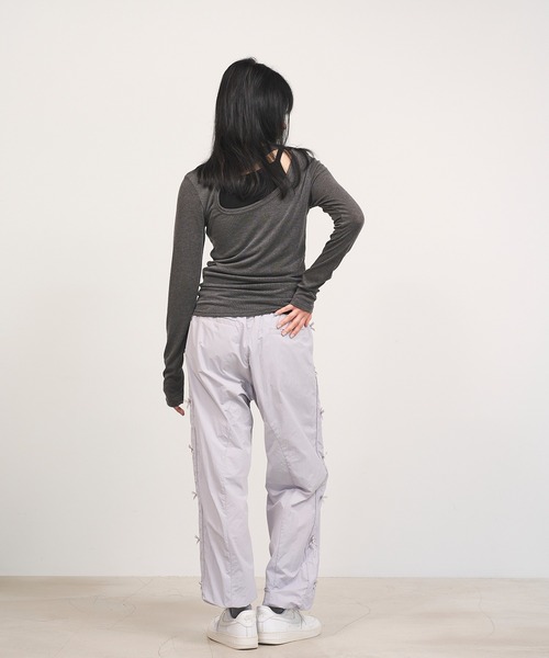 Nora Lily elle(ノラリリーエル)の「【Nora Lily】「elle」Design Cut L/S Pull Top Set(Tシャツ/カットソー・レディース・ブラック/チャコールグレー/サックスブルー・FREE)」の11枚目の写真