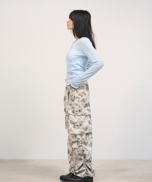 Nora Lily elle(ノラリリーエル)の「【Nora Lily】「elle」Design Cut L/S Pull Top Set(Tシャツ/カットソー・レディース・ブラック/チャコールグレー/サックスブルー・FREE)」の14枚目の写真