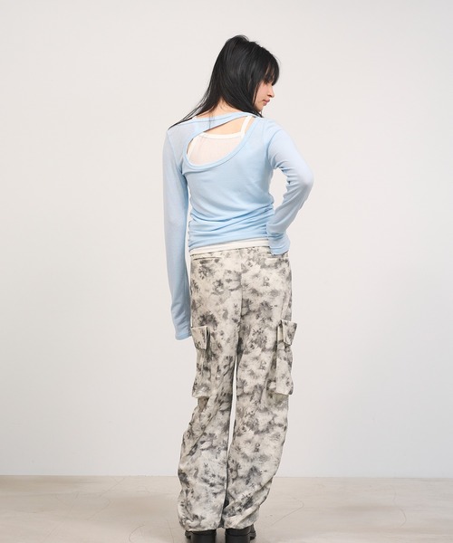 Nora Lily elle(ノラリリーエル)の「【Nora Lily】「elle」Design Cut L/S Pull Top Set(Tシャツ/カットソー・レディース・ブラック/チャコールグレー/サックスブルー・FREE)」の15枚目の写真