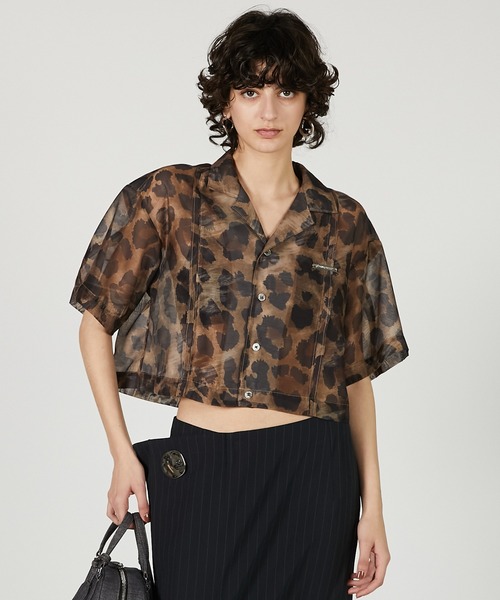 hooked 購入　レオパードシャツ 予約販売】レオパード柄シアーシャツ | KISHIKA