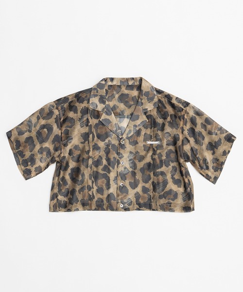 パブロフのパグ HANAE MORI バタフライプリントレオパードシャツ レオパードプリントシアーシャツ / Leopard Print Sheer Shirt
