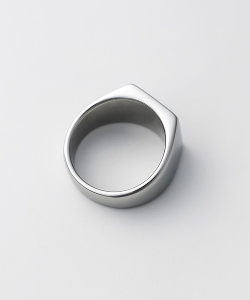 WYZ surgical stainless(ダブリューワイジィーサージカルステンレス)の「【 金属アレルギー対応 】印台リング サージカルステンレス(リング・メンズ・ゴールド/ブラック/シルバー・16号/18号/20号)」の8枚目の写真