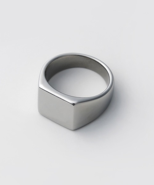 WYZ surgical stainless(ダブリューワイジィーサージカルステンレス)の「【 金属アレルギー対応 】印台リング サージカルステンレス(リング・メンズ・ゴールド/ブラック/シルバー・16号/18号/20号)」の7枚目の写真