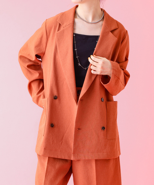 Rouge vif la cle（ルージュヴィフラクレ）の「【Le Melange/ル・メランジュ】スラブタッチドライジャケット【WEB限定】（テーラードジャケット・レディース・オレンジ系その他/ブラック/ベージュ・フリー）」の16枚目の写真