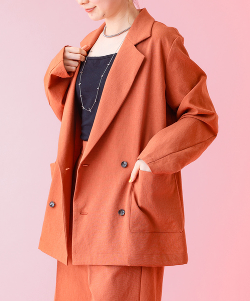 Rouge vif la cle（ルージュヴィフラクレ）の「【Le Melange/ル・メランジュ】スラブタッチドライジャケット【WEB限定】（テーラードジャケット・レディース・オレンジ系その他/ブラック/ベージュ・フリー）」の12枚目の写真