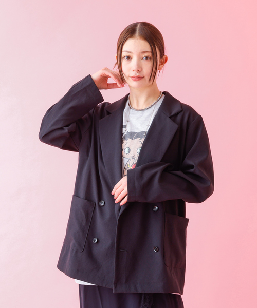 Rouge vif la cle（ルージュヴィフラクレ）の「【Le Melange/ル・メランジュ】スラブタッチドライジャケット【WEB限定】（テーラードジャケット・レディース・オレンジ系その他/ブラック/ベージュ・フリー）」の11枚目の写真