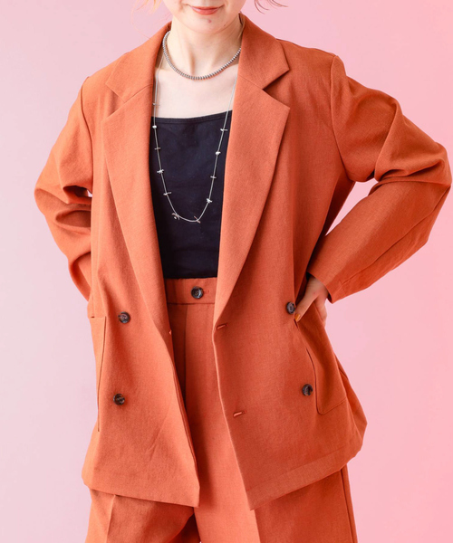 Rouge vif la cle（ルージュヴィフラクレ）の「【Le Melange/ル・メランジュ】スラブタッチドライジャケット【WEB限定】（テーラードジャケット・レディース・オレンジ系その他/ブラック/ベージュ・フリー）」の3枚目の写真