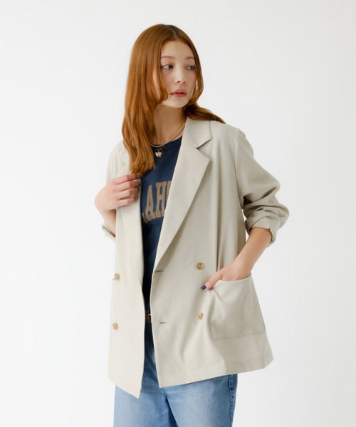 Rouge vif la cle（ルージュヴィフラクレ）の「【Le Melange/ル・メランジュ】スラブタッチドライジャケット【WEB限定】（テーラードジャケット・レディース・オレンジ系その他/ブラック/ベージュ・フリー）」の5枚目の写真