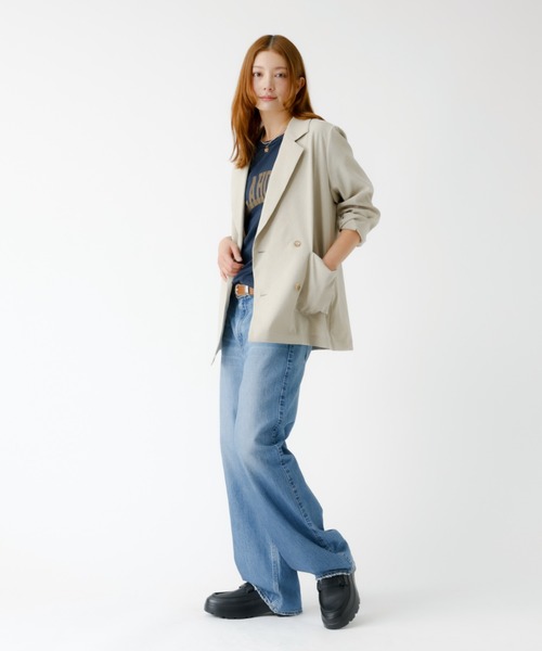 Rouge vif la cle（ルージュヴィフラクレ）の「【Le Melange/ル・メランジュ】スラブタッチドライジャケット【WEB限定】（テーラードジャケット・レディース・オレンジ系その他/ブラック/ベージュ・フリー）」の4枚目の写真