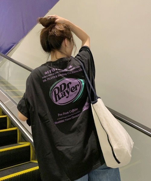 MASHIRO(マシロ)の「【MASHIRO】カラーBIGTシャツ Dr Player(MA/EK107)(Tシャツ/カットソー・レディース・パープル/ホワイト/グリーン/ブラック・FREE)」の2枚目の写真