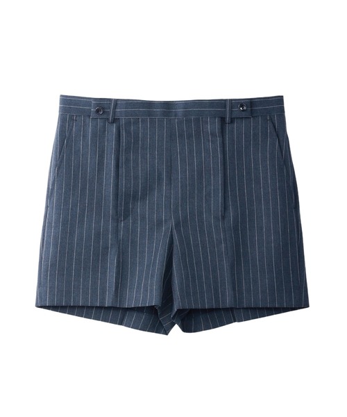 JOHN LAWRENCE SULLIVAN(ジョンローレンスサリバン)の「WOOL GABARDINE DOUBLE ZIPPERFLY SHORTS(スラックス・メンズ・ブラック系その他/ブラック/グレー系その他・44/46/48)」の1枚目の写真