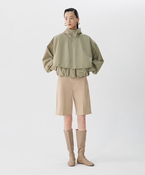 JNBY（ジェーエヌビーワイ）の「Sculpted Drawstring Hooded Jacket / ドローストリングフーディージャケット（その他アウター・レディース・ベージュ/ブラック・36/34）」の17枚目の写真