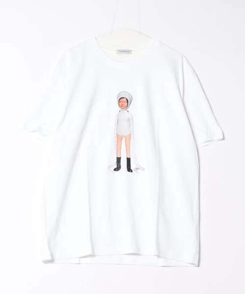 FreeZone（フリーゾーン）の「プリント半袖Tシャツ（Tシャツ/カットソー・メンズ・ホワイト/ブラック/ホワイト系その他/ライトグレー・F）」の2枚目の写真