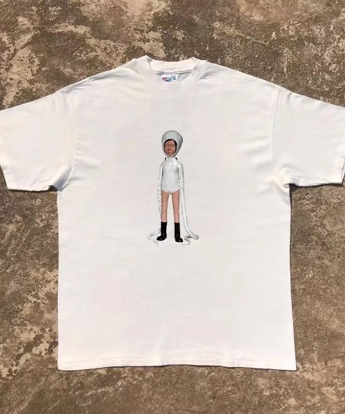 FreeZone（フリーゾーン）の「プリント半袖Tシャツ（Tシャツ/カットソー・メンズ・ホワイト/ブラック/ホワイト系その他/ライトグレー・F）」の5枚目の写真