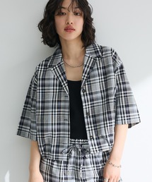 綿麻混裾ドロスト開襟シャツジャケット