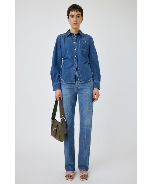 MOUSSY(マウジー)の「WAIST FIT DENIM シャツ(シャツ/ブラウス・レディース・ホワイト/ブルー/ワンウォッシュ・FREE)」の7枚目の写真