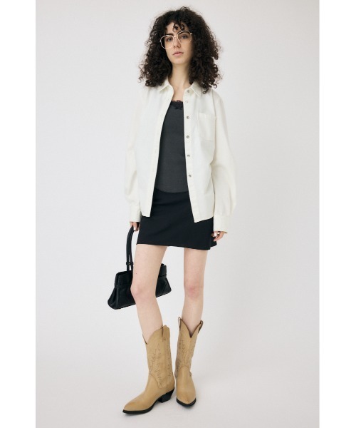 MOUSSY(マウジー)の「WAIST FIT DENIM シャツ(シャツ/ブラウス・レディース・ホワイト/ブルー/ワンウォッシュ・FREE)」の15枚目の写真