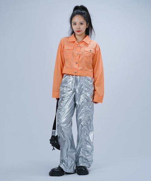 DURAS（デュラス）の「シアートラッカージャケット（ナイロンジャケット・レディース・ブルー/イエロー/オレンジ・SMALL/MEDIUM）」の7枚目の写真