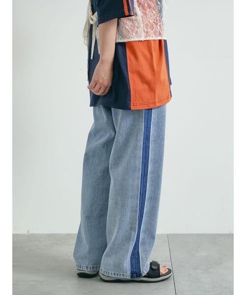 SM2(エスエムツー)の「デニム配色ラインパンツ(その他パンツ・レディース・ブルー/ブラック・L/M)」の6枚目の写真