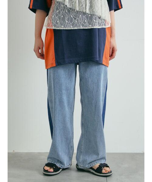 SM2(エスエムツー)の「デニム配色ラインパンツ(その他パンツ・レディース・ブルー/ブラック・L/M)」の7枚目の写真