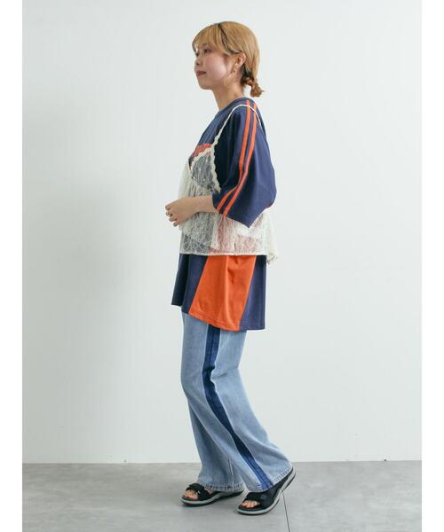 SM2(エスエムツー)の「デニム配色ラインパンツ(その他パンツ・レディース・ブルー/ブラック・L/M)」の12枚目の写真