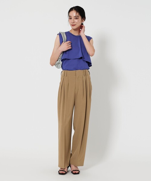 BEAUTY&YOUTH UNITED ARROWS(ビューティーアンドユースユナイテッドアローズ)の「【WEB限定 Wardrobe DAILY MINIMAL】ランダムタック テーパードパンツ -ウォッシャブル-(スラックス・レディース・ブラック/ベージュ・XS/S/M/L)」の20枚目の写真