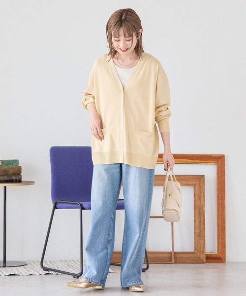 AMERICAN HOLIC（アメリカンホリック）の「Vネックポケット付きカーディガン（カーディガン/ボレロ・レディース・ネイビー/その他12/ホワイト系その他2/ブラック・FREE）」の12枚目の写真