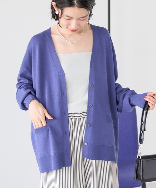 AMERICAN HOLIC（アメリカンホリック）の「Vネックポケット付きカーディガン（カーディガン/ボレロ・レディース・ネイビー/その他12/ホワイト系その他2/ブラック・FREE）」の15枚目の写真