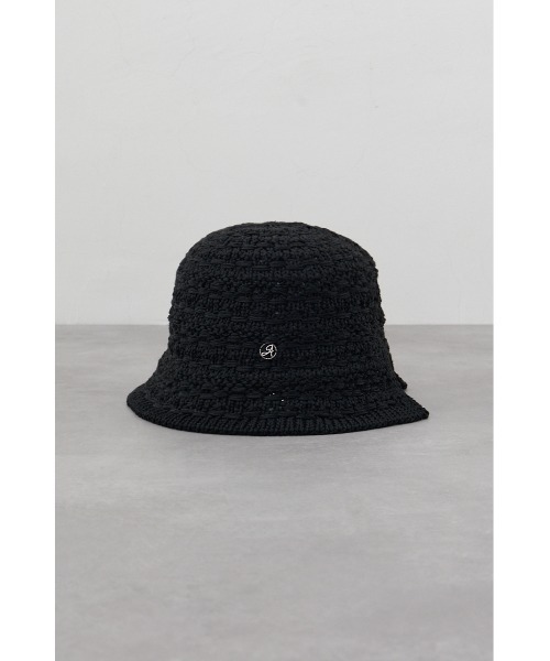 AZUL by moussy(アズールバイマウジー)の「メタルパーツ編み込みニットハット(ハット・レディース・ブラック/ライトベージュ・FREE)」の5枚目の写真