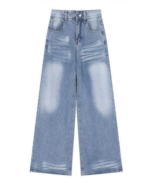 Miniministore(ミニミニストア)の「ウォッシュ加工デニムパンツ ワイドデニム(デニムパンツ・レディース・ブルー・XL/L/M/S)」の22枚目の写真