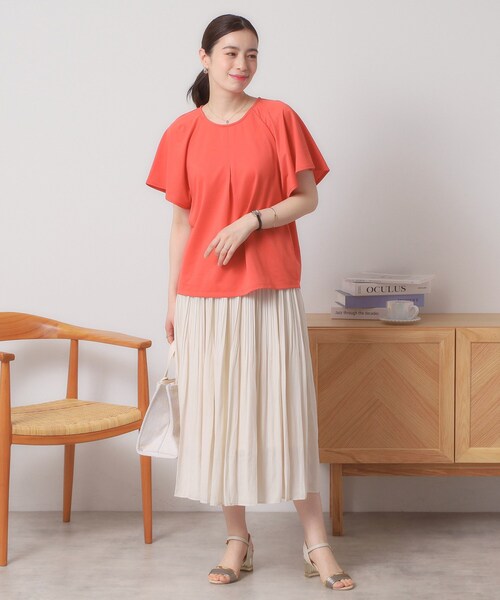 ITS'DEMO（イッツデモ）の「◆【吸水速乾／洗濯機OK／洗濯後しわになりにくい】カットミラノタックプルオーバー（Tシャツ/カットソー・レディース・ブラック/ブルーグリーン/レッド系/オフホワイト/サックスブルー・00）」の22枚目の写真