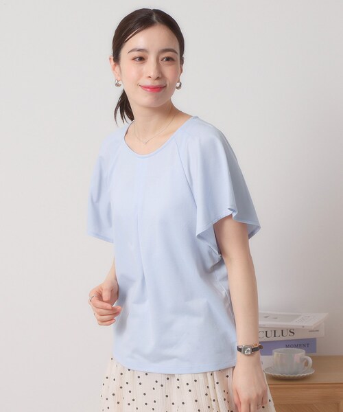 ITS'DEMO（イッツデモ）の「◆【吸水速乾／洗濯機OK／洗濯後しわになりにくい】カットミラノタックプルオーバー（Tシャツ/カットソー・レディース・ブラック/ブルーグリーン/レッド系/オフホワイト/サックスブルー・00）」の16枚目の写真