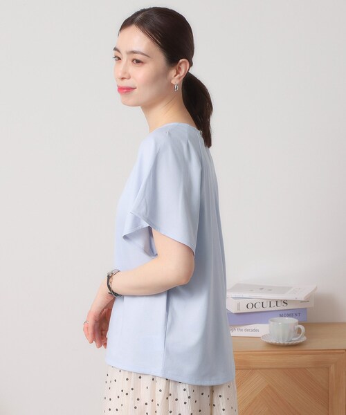 ITS'DEMO（イッツデモ）の「◆【吸水速乾／洗濯機OK／洗濯後しわになりにくい】カットミラノタックプルオーバー（Tシャツ/カットソー・レディース・ブラック/ブルーグリーン/レッド系/オフホワイト/サックスブルー・00）」の11枚目の写真