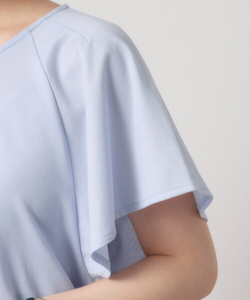 ITS'DEMO（イッツデモ）の「◆【吸水速乾／洗濯機OK／洗濯後しわになりにくい】カットミラノタックプルオーバー（Tシャツ/カットソー・レディース・ブラック/ブルーグリーン/レッド系/オフホワイト/サックスブルー・00）」の7枚目の写真