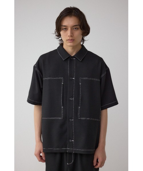 AZUL by moussy(アズールバイマウジー)の「アウトステッチブッチャーシャツ(シャツ/ブラウス・メンズ・グレー/ライトブラウン/ブラック・LARGE/MEDIUM)」の7枚目の写真