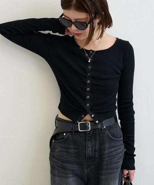 U by SPICK&SPAN（ユーバイスピックアンドスパン）の「《追加2》シフォンテレコカットトップス（Tシャツ/カットソー・レディース・ホワイト/キャメル/レッド/ブラック/ブルー・FREE）」の10枚目の写真