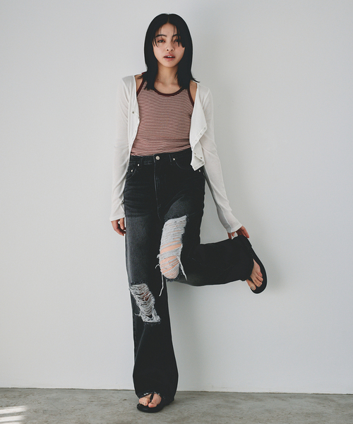 U by SPICK&SPAN（ユーバイスピックアンドスパン）の「《追加2》シフォンテレコカットトップス（Tシャツ/カットソー・レディース・ホワイト/キャメル/レッド/ブラック/ブルー・FREE）」の14枚目の写真