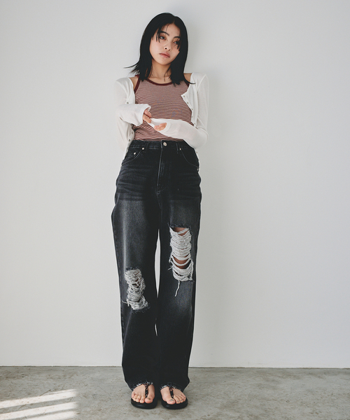 U by SPICK&SPAN（ユーバイスピックアンドスパン）の「《追加2》シフォンテレコカットトップス（Tシャツ/カットソー・レディース・ホワイト/キャメル/レッド/ブラック/ブルー・FREE）」の15枚目の写真