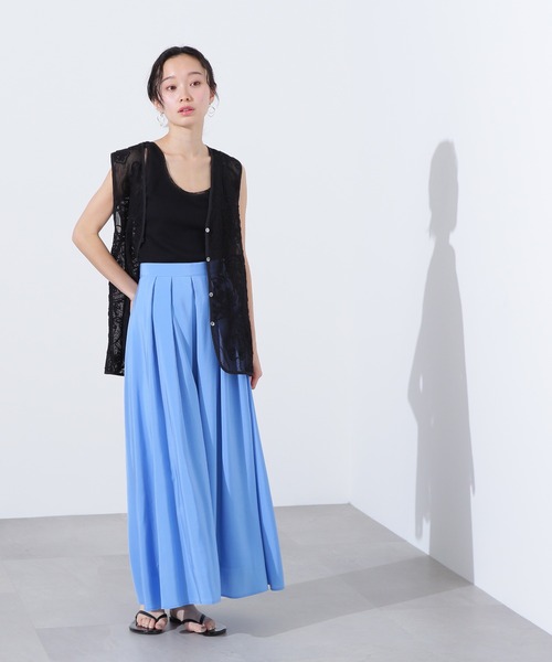 N.(N. Natural Beauty Basic)(エヌエヌナチュラルビューティーベーシック)の「シアートリムタンクトップ(タンクトップ・レディース・ブラック/ベージュ/オフホワイト・MEDIUM)」の5枚目の写真