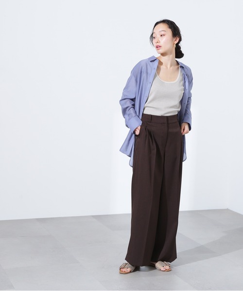 N.(N. Natural Beauty Basic)(エヌエヌナチュラルビューティーベーシック)の「シアートリムタンクトップ(タンクトップ・レディース・ブラック/ベージュ/オフホワイト・MEDIUM)」の11枚目の写真