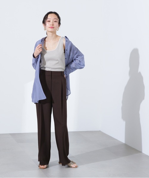 N.(N. Natural Beauty Basic)(エヌエヌナチュラルビューティーベーシック)の「シアートリムタンクトップ(タンクトップ・レディース・ブラック/ベージュ/オフホワイト・MEDIUM)」の13枚目の写真