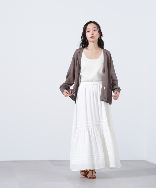 N.(N. Natural Beauty Basic)(エヌエヌナチュラルビューティーベーシック)の「シアートリムタンクトップ(タンクトップ・レディース・ブラック/ベージュ/オフホワイト・MEDIUM)」の16枚目の写真