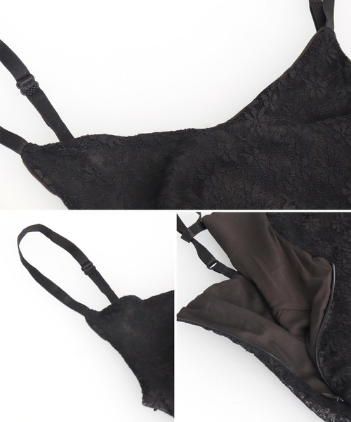 ANAP（アナップ）の「レースフリルミニキャミワンピース（ワンピース・レディース・ホワイト/ブラック・FREE）」の4枚目の写真