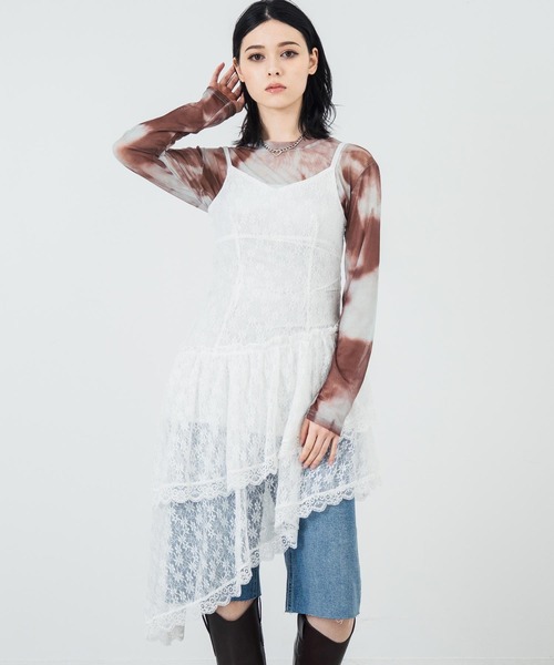 ANAP（アナップ）の「レースフリルミニキャミワンピース（ワンピース・レディース・ホワイト/ブラック・FREE）」の8枚目の写真