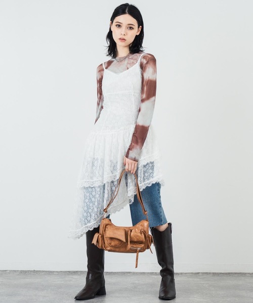 ANAP（アナップ）の「レースフリルミニキャミワンピース（ワンピース・レディース・ホワイト/ブラック・FREE）」の11枚目の写真