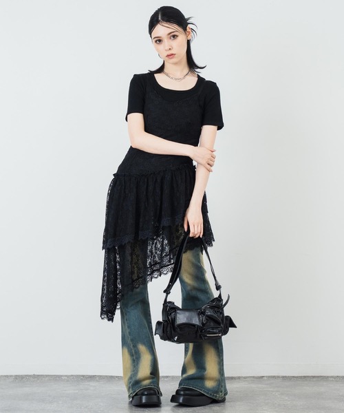 ANAP（アナップ）の「レースフリルミニキャミワンピース（ワンピース・レディース・ホワイト/ブラック・FREE）」の17枚目の写真