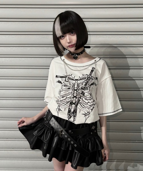 tシャツ A'GEM/9 × .kom 「AOSPACE」オフショルエンジェル半袖Tシャツ レディース A'GEM/9 × .kom 『AOSPACE』オフショルエンジェル半袖Tシャツ