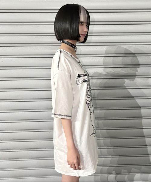 tシャツ A'GEM/9 × .kom 「AOSPACE」 ツインスカル半袖Tシャツ レディース メンズ A'GEM/9 × .kom 『AOSPACE』 ツインスカル半袖Tシャツ