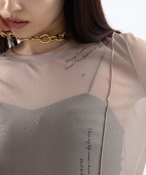 STUDIOUS/ステュディオス】Tattoo Skin Mesh Top/タトゥースキン