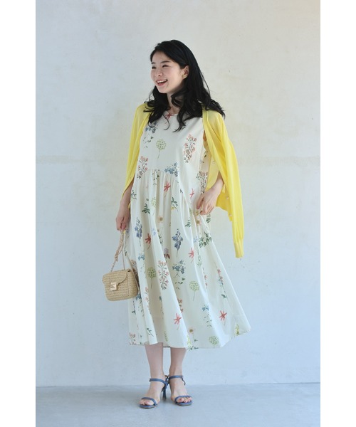 cawaii（カワイイ）の「ウエストカーブ切り替えの花図鑑ミディアムワンピース（ワンピース・レディース・ブラック/アイボリー・FREE）」の4枚目の写真